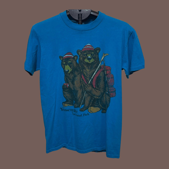 Stedman Yosemite T-Shirt | Blue Cotton Graphic | Size M | Vintage - Picture 1 of 5